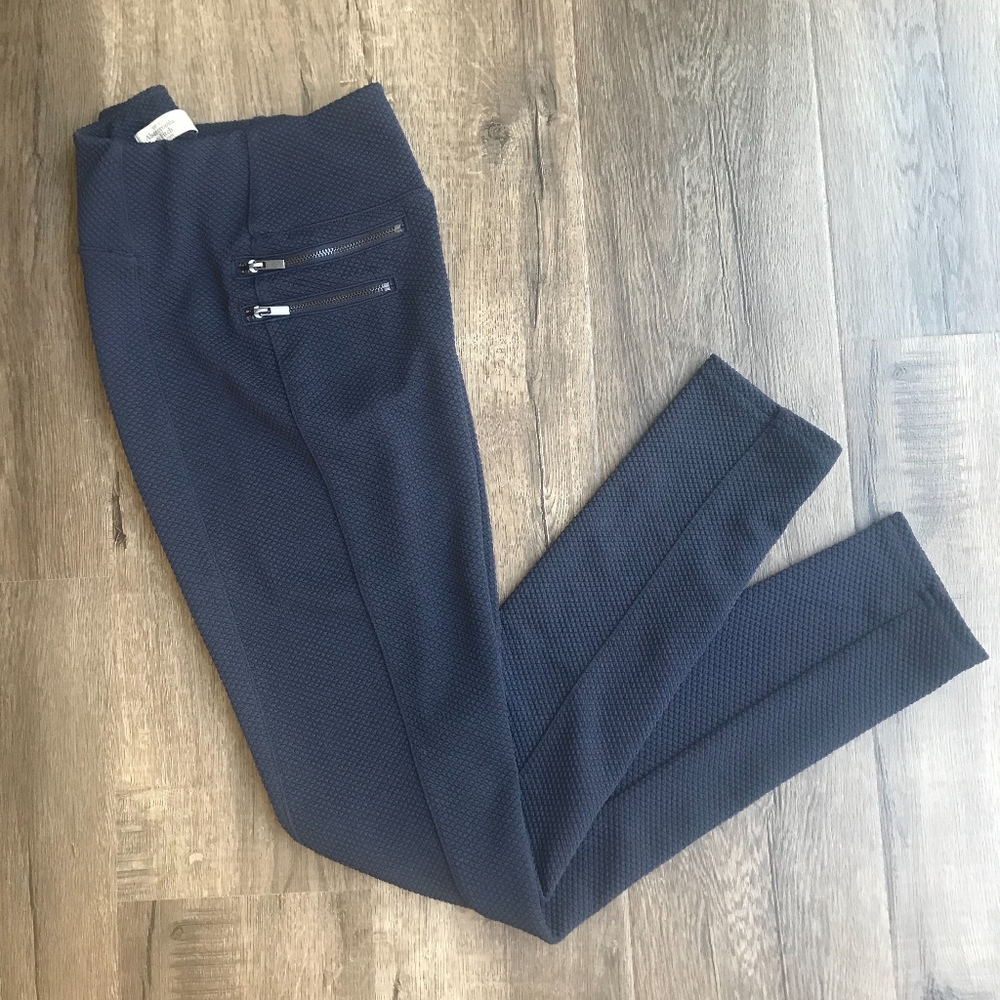 Abercrombie & Fitch Navy Blue Textured Legging